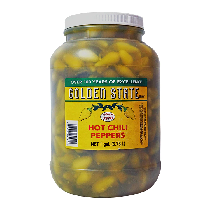 Golden State Hot Yellow Chillies (Cascabellas) 3.8L