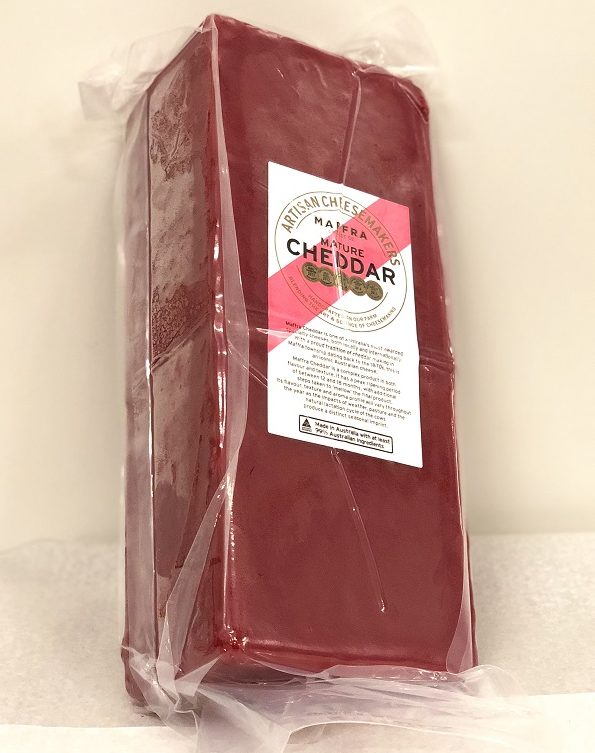 MAF Mature Cheddar Pyramid p/kg (av 1.8kg) - RED WAX