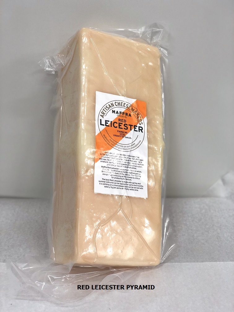 MAF Red Leicester Pyramid p/kg (av 1.8kg) - ORANGE STRIPE