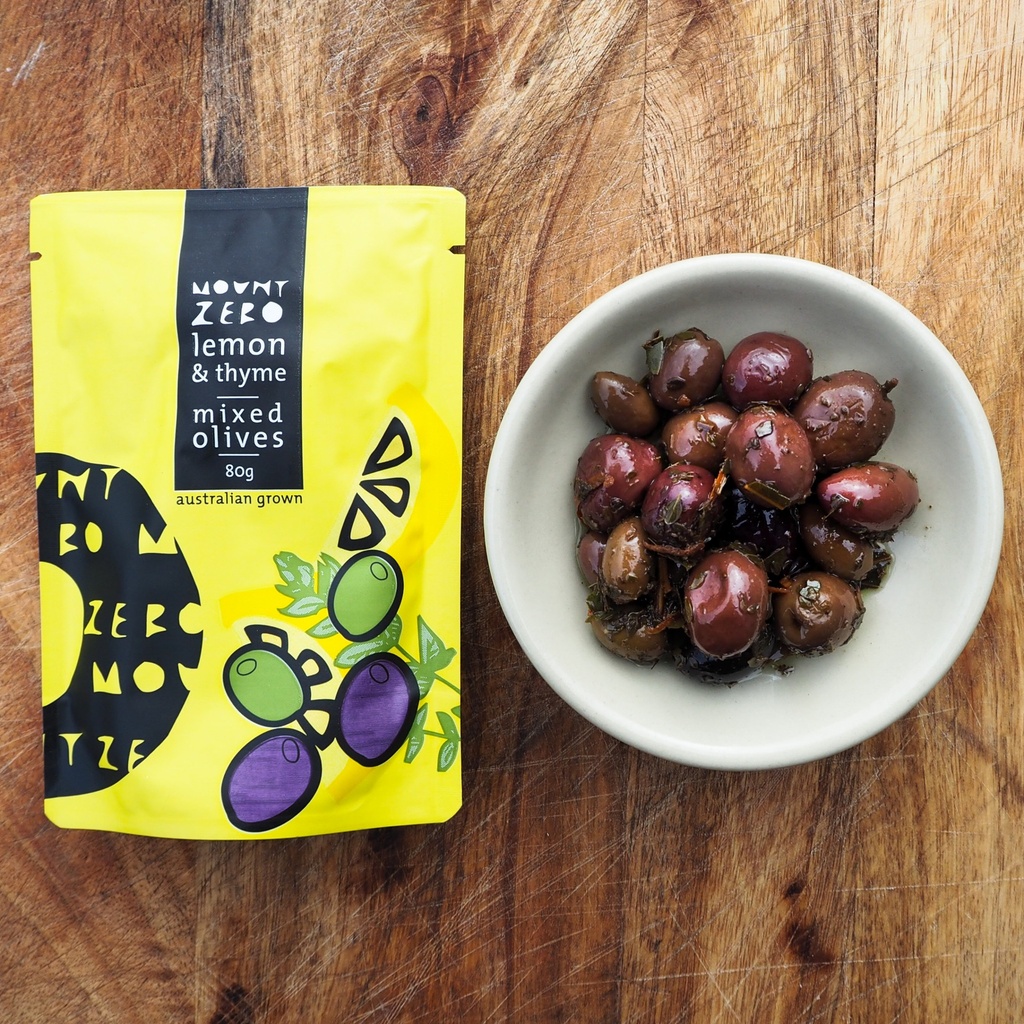 MZ 80g Lemon & Thyme Olives