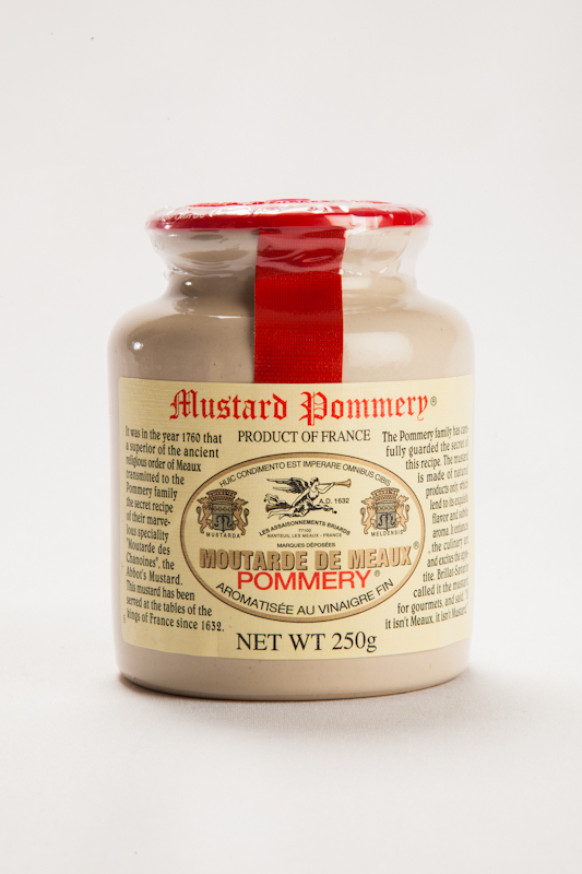 POM Mustard Coarse Grain Ceramic Pot 250g - RED LID