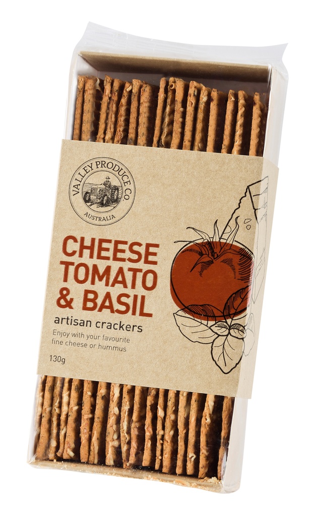 VPC Artisan Crackers w Tomato, Basil & Cheese 130g